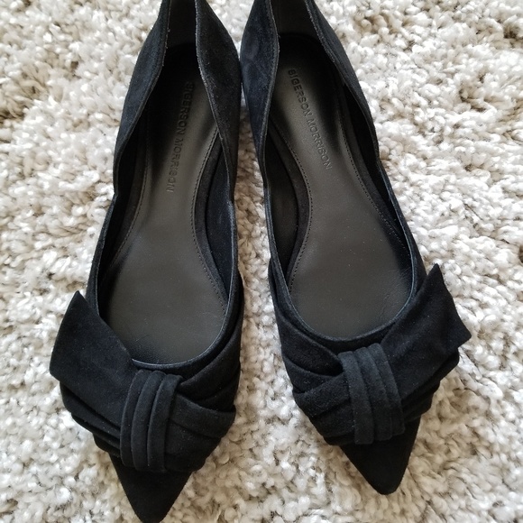 Sigerson Morrison Suede Pointed Toe Flats - Picture 3 of 5